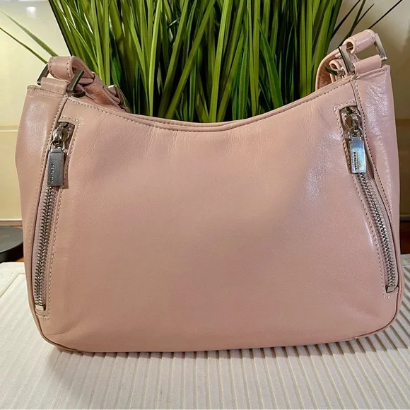 Perlina New York Pink Leather Shoulder Bag - Picture 2 of 16